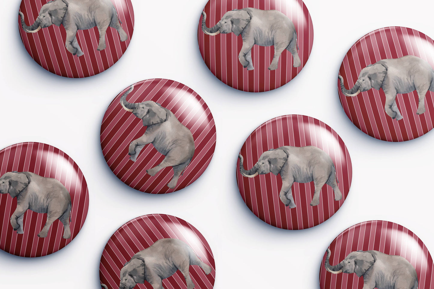 Cute As A Button - Alabama Striped Elephant Button