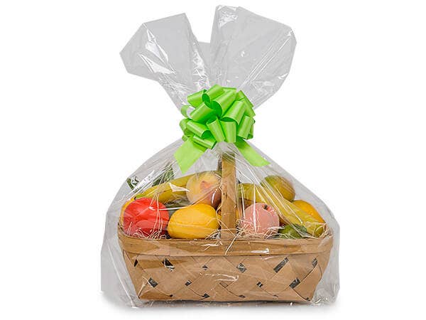Nashville Wraps - Clear Poly Basket Wrap Bags: Clear / 25 Pack / Small 13x17.5x4"