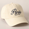 Fashion City - Paris Social Club Text Embroidery Baseball Cap: Beige / ONE SIZE