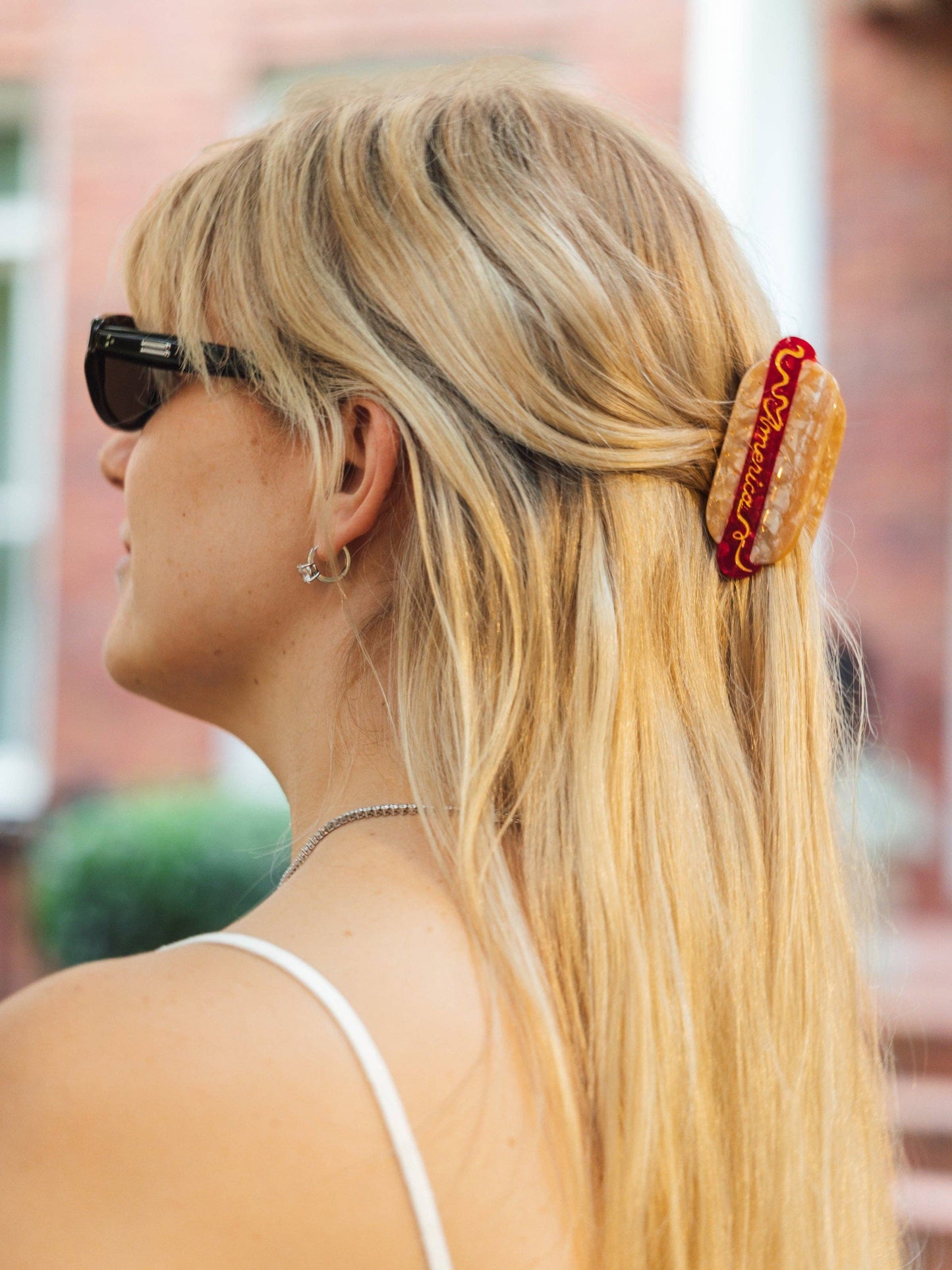 Solar Eclipse - Hand-Painted America Hotdog Claw Clip | Eco-Friendly