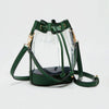 Sensibling Corp. - Solid Faux Leather Transparent Bucket Bag: Red