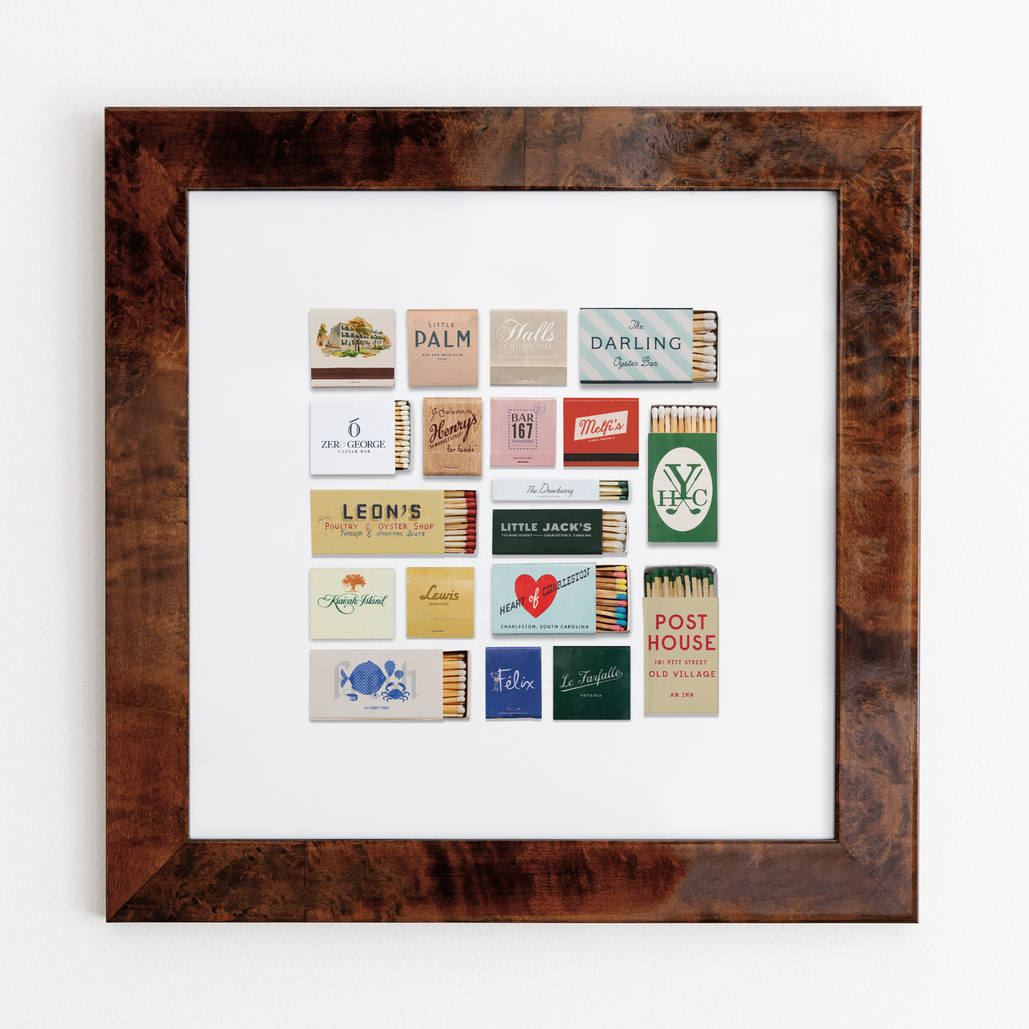 Match South - Charleston Collage (New): White Frame: $135