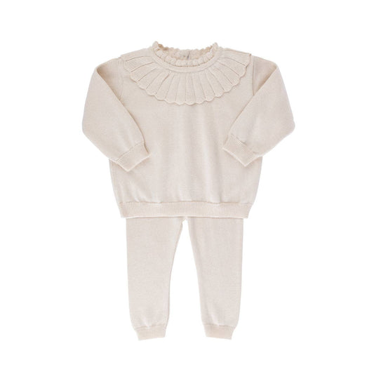 Feltman Brothers - Baby & Toddler Girls Scalloped Collar Knit Set: Ecru / 4T