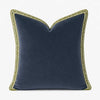 Laura Park Designs - Navy Velvet Pillow with Green Embroidery: One Size
