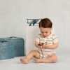 Feltman Brothers - Boys Pointelle Striped Knit Romper: Ecru / 6M