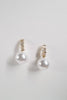 St Armands Designs of Sarasota - Crystal Baguette Pearl Drop Holiday Statement Earrings