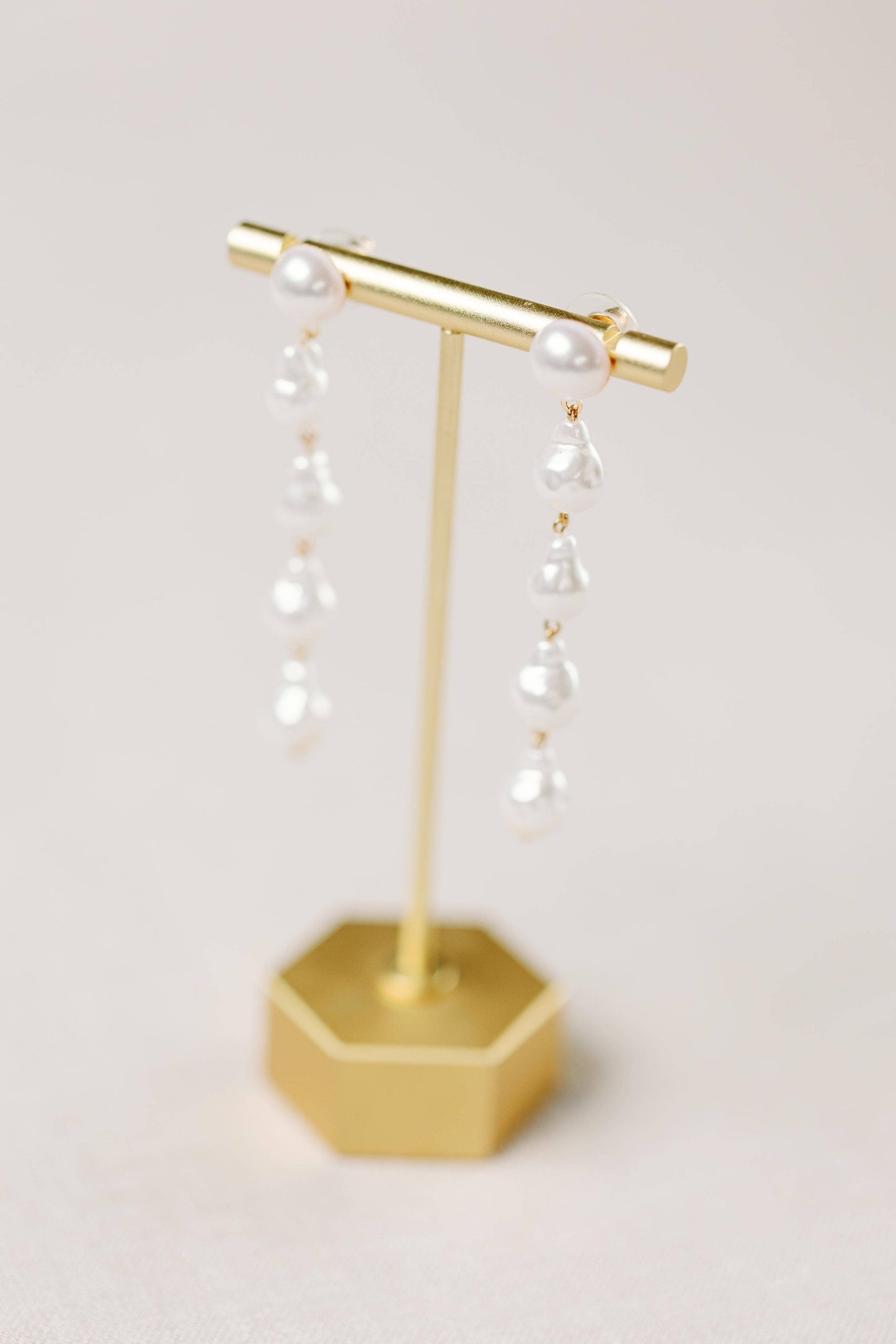St Armands Designs of Sarasota - Natural Pearl Statement Drop Statement Earrings