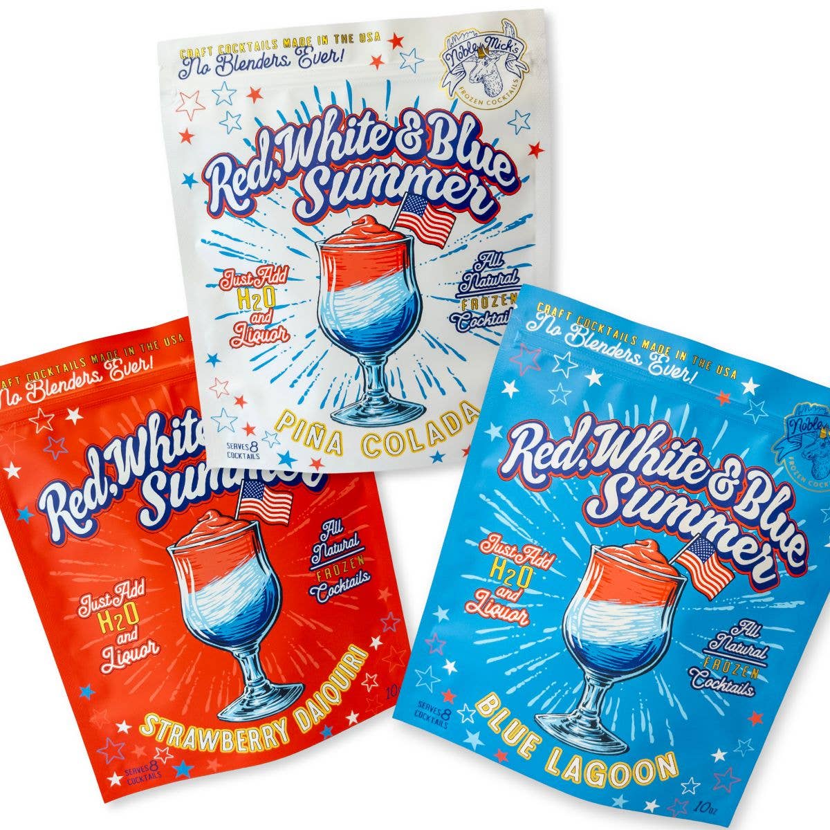 Noble Mick's - Craft Beverage Company - Red, White & Blue Summer Pina Colada Frozen Cocktail
