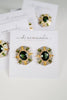 St Armands Designs of Sarasota - Olive & Canary Oval Luxe Statement Earrings