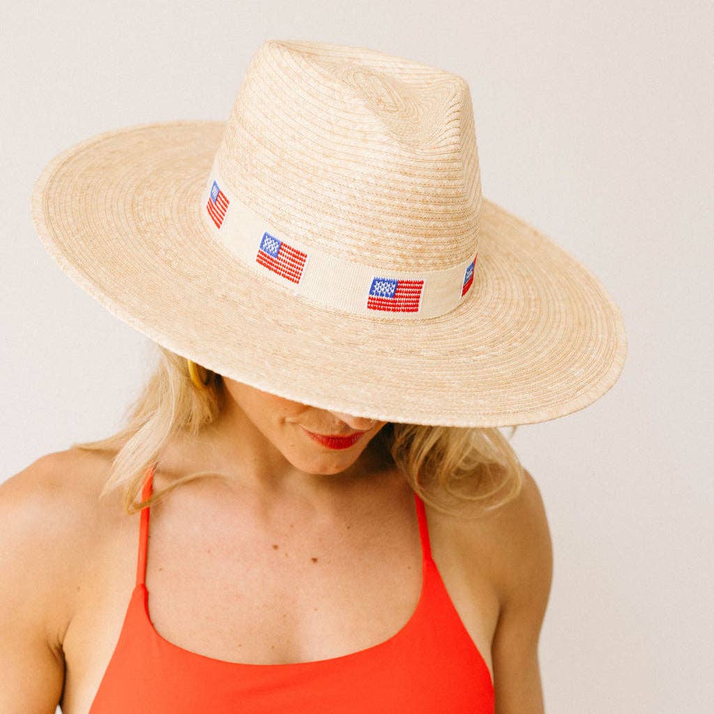 Sunshine Tienda - Ivory America Palm Hat: M/L 57-59 cm