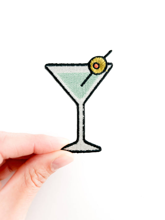 Field Trip Threads - Martini Embroidered Patch | Cocktail Lover Iron On Patch