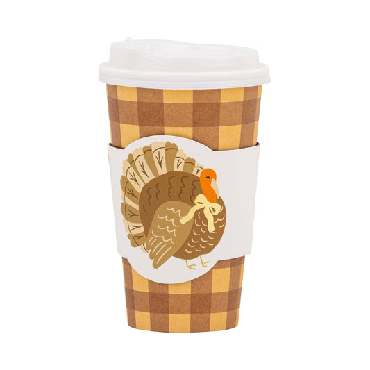 My Mind’s Eye - PLTG1821 - Brown Gingham Turkey To Go Cups (8ct 16oz)