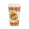 My Mind’s Eye - PLTG1821 - Brown Gingham Turkey To Go Cups (8ct 16oz)
