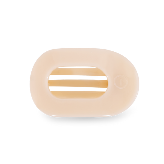 TELETIES - Round Flat Hair Clip | Small | Almond Beige
