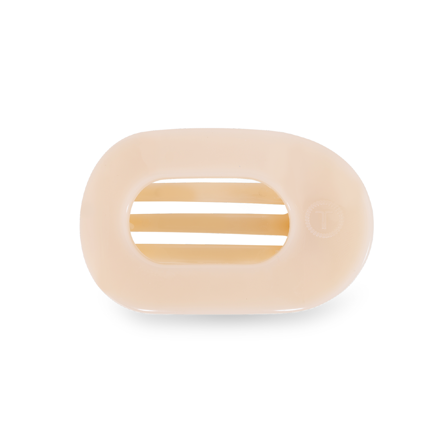 TELETIES - Round Flat Hair Clip | Small | Almond Beige