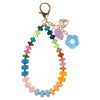 Sensibling Corp. - Flower Pearl Charm Accent Multicolor Beaded Wristlet Bag Charm Keychain