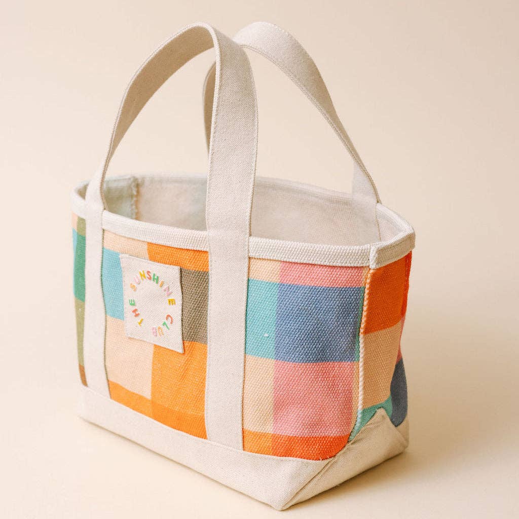 Sunshine Tienda - Mini Rainbow Plaid Canvas Tote