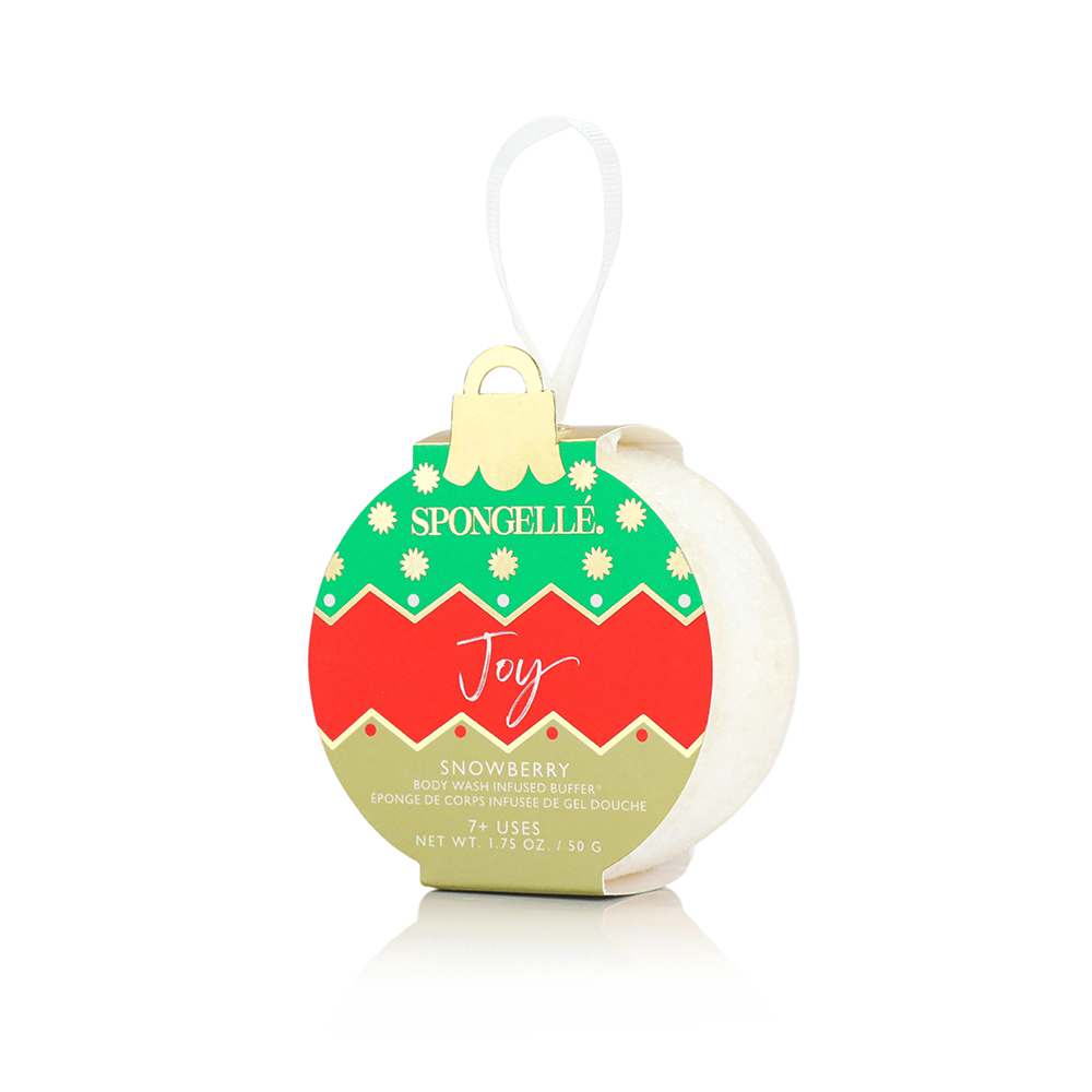 Spongellé - Joy - Snowberry Holiday Ornament Buffer Christmas Stocking