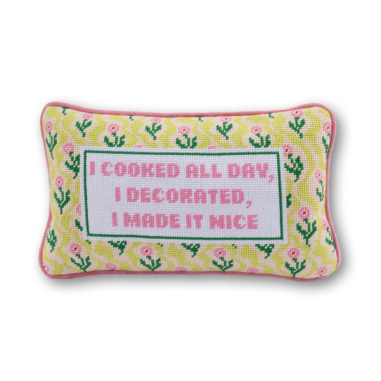 Furbish Studio - Made it Nice Needlepoint Pillow