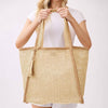 Natural Woven Straw Tote Bag