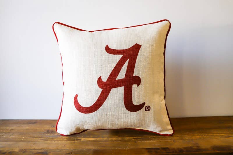 Little Birdie Home - Alabama Primary Mark Piped Pillow