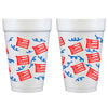 Two Funny Girls - July 4th/Patriotic - American Flag Wrap Foam Cup (10 ct bag)