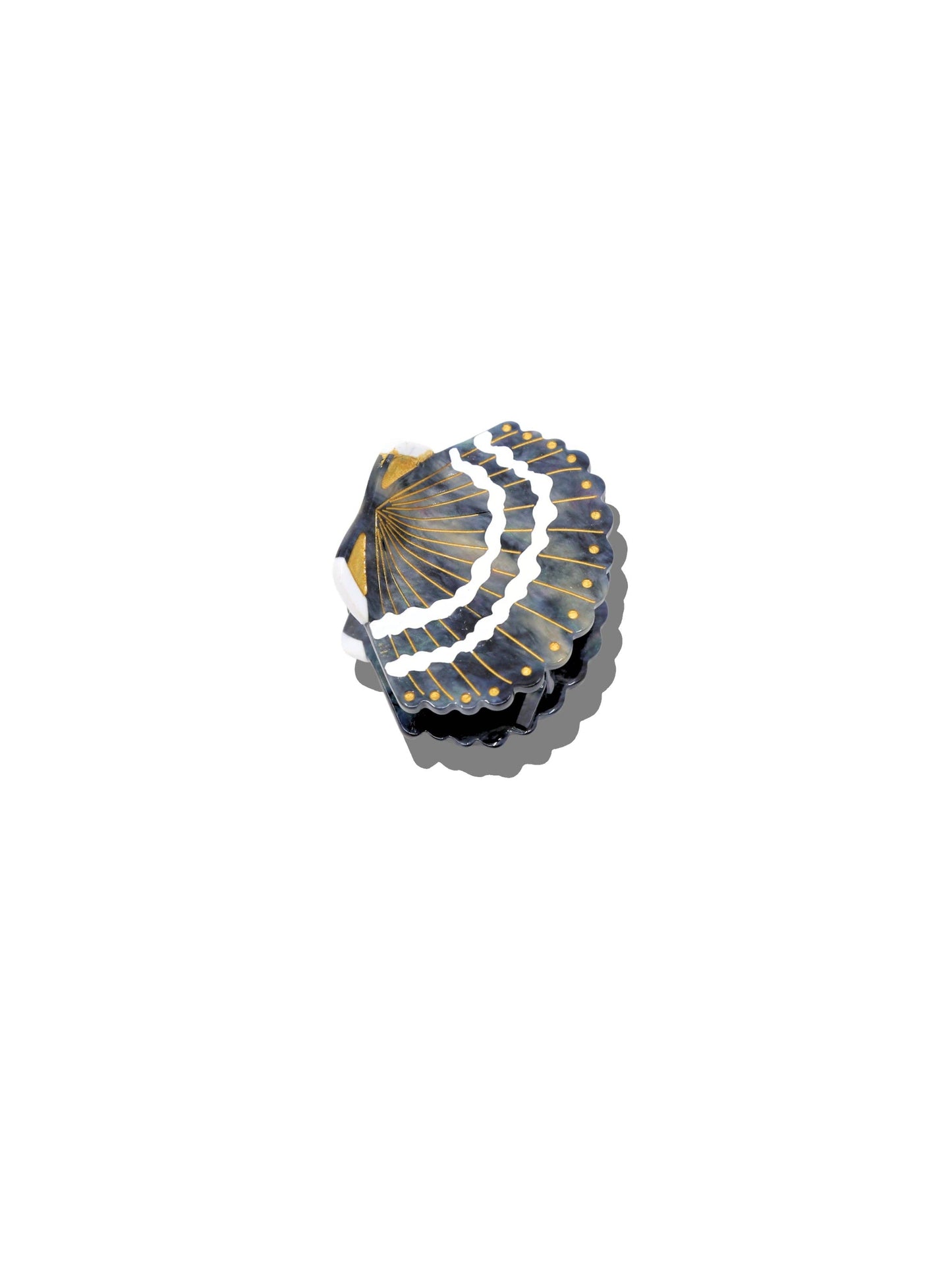 Solar Eclipse - Hand-painted Mini Seashell Claw Hair Clip | Eco-Friendly: Mother of Pearl