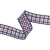 LA Ribbons Wholesale - 1 1/2" Wired Ribbon | Patriotic Diamond Stars/Plaid | 10 Yard Roll