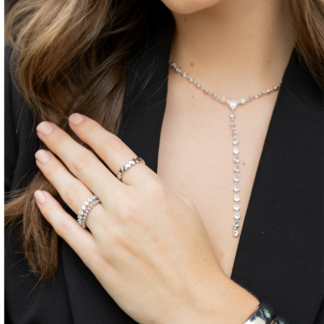 Sahira Jewelry Design - Anastasia Cz Lariat: Yellow Gold