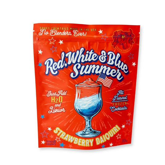 Noble Mick's - Craft Beverage Company - Red, White & Blue Summer Strawberry Daiquiri Frozen Cocktail