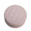 Leah Quilted Round Travel Jewelry Case: Pearl White