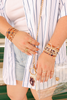 Beaded Blondes - Auburn Logo Charm Bracelet on Color: Standard 6.75 Inch
