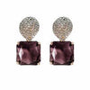 St Armands Designs of Sarasota - Smokey Plum Retro Pavé Crystal Gum Drop Earrings