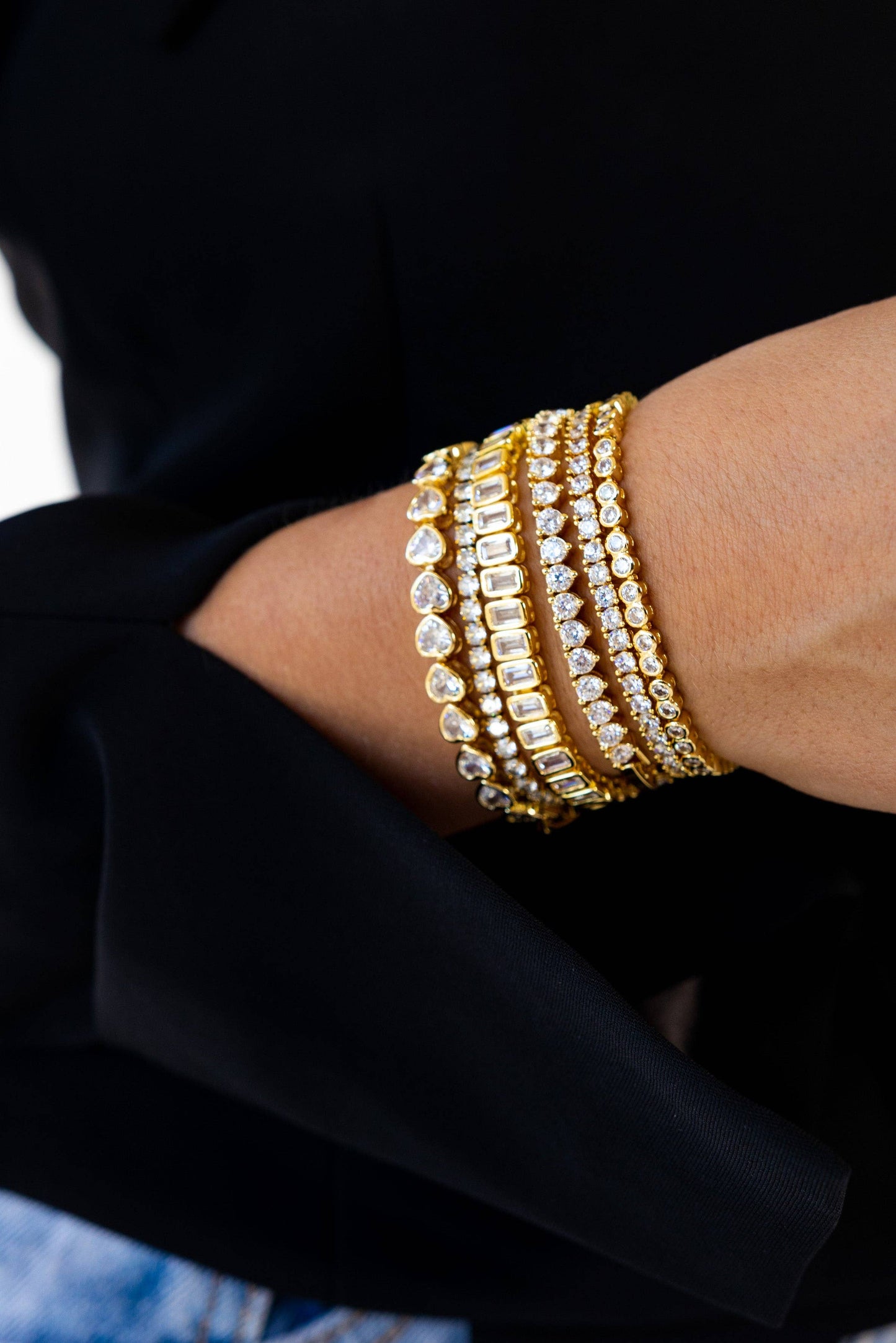 Sahira Jewelry Design - Ella Tennis Bracelet: Gold / 7.5