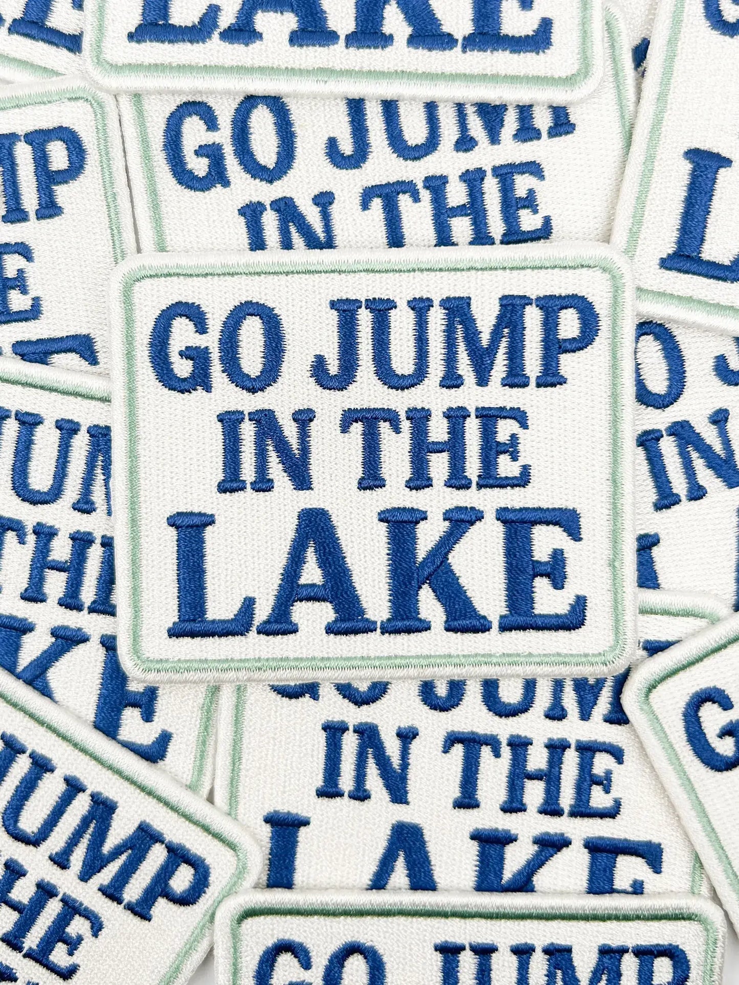 Field Trip Threads - Go Jump in the Lake Patch – Embroidered Iron On Cabin Boat