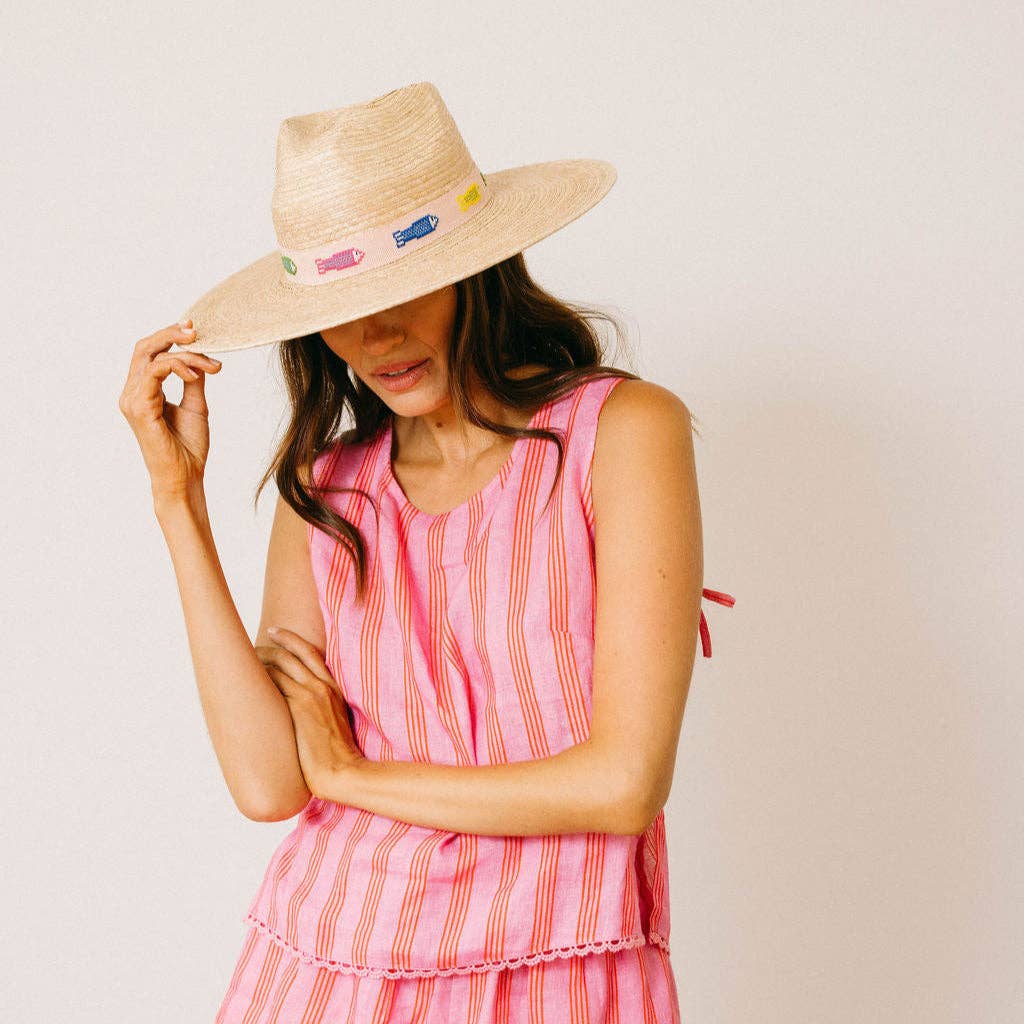 Sunshine Tienda Colorful Fin Palm Hat