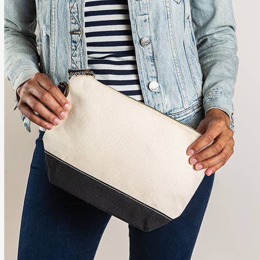 ShoreBags - All In Zip Top Pouch: Natural / No Monogram