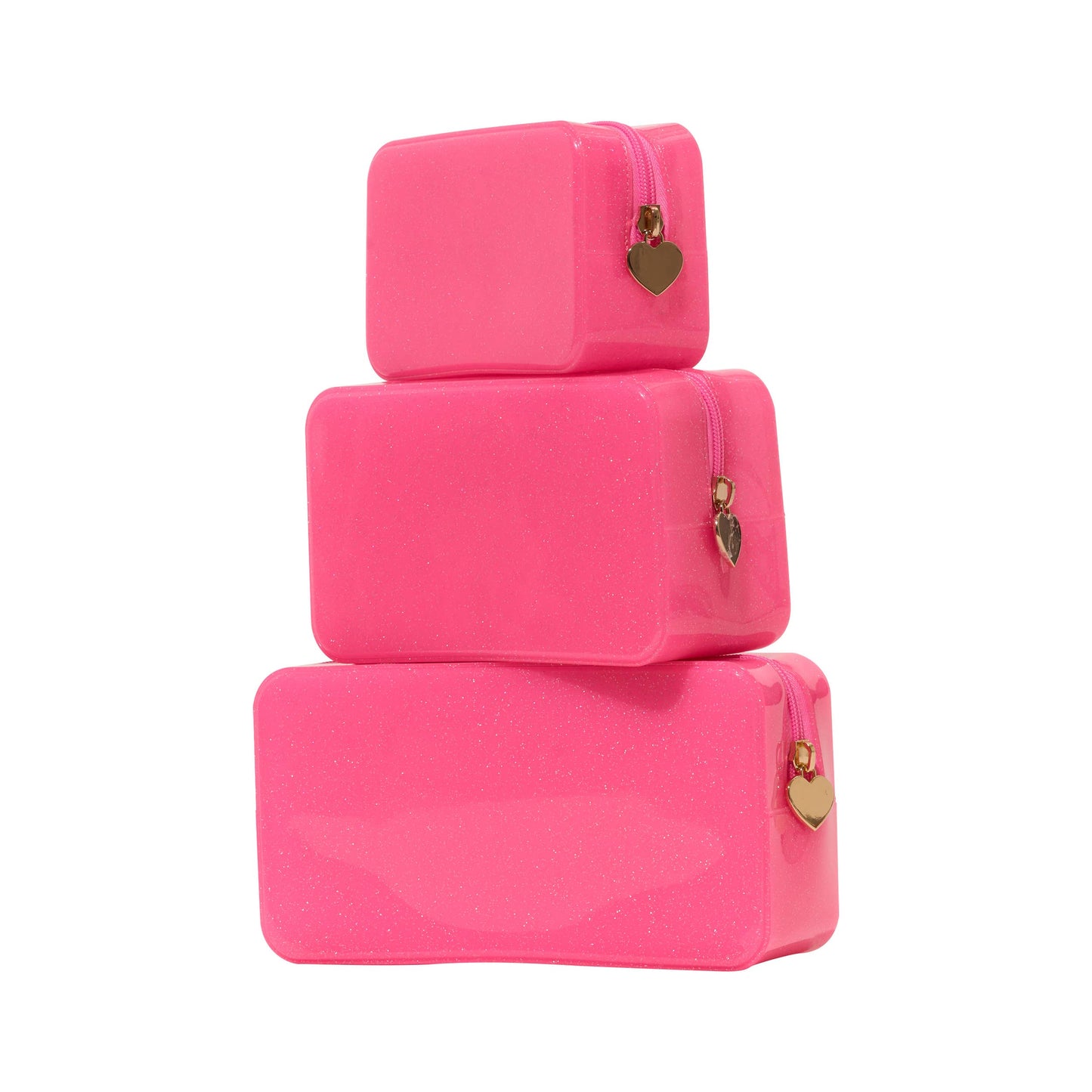 Malibu Sugar - Malibu Jelly Glitter Pouch Collection - Bright Pink: Large
