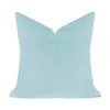 Laura Park Designs - Spa Blue Solid Velvet Pillow: 22" x 22" Throw Pillow