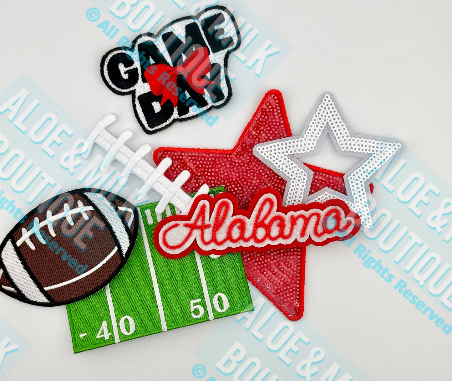 Aloe and Milk Boutique - Chainstitch Alabama Patch, Roll Tide, Bama, game day
