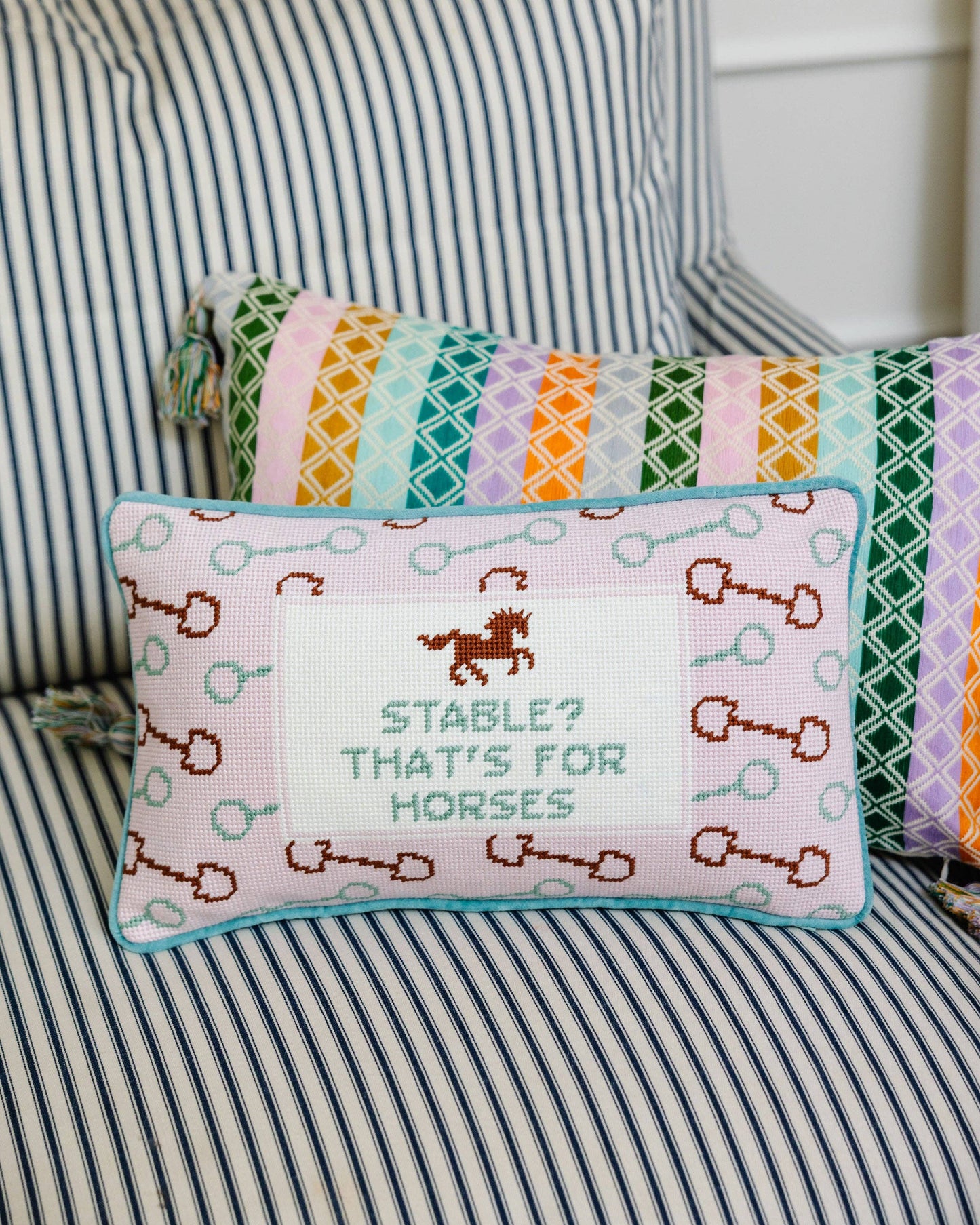 Furbish Studio - Stable Needlepoint Pillow