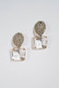 St Armands Designs of Sarasota - Clear Crystal Retro Pave Crystal Gum Drop Statement Earrings
