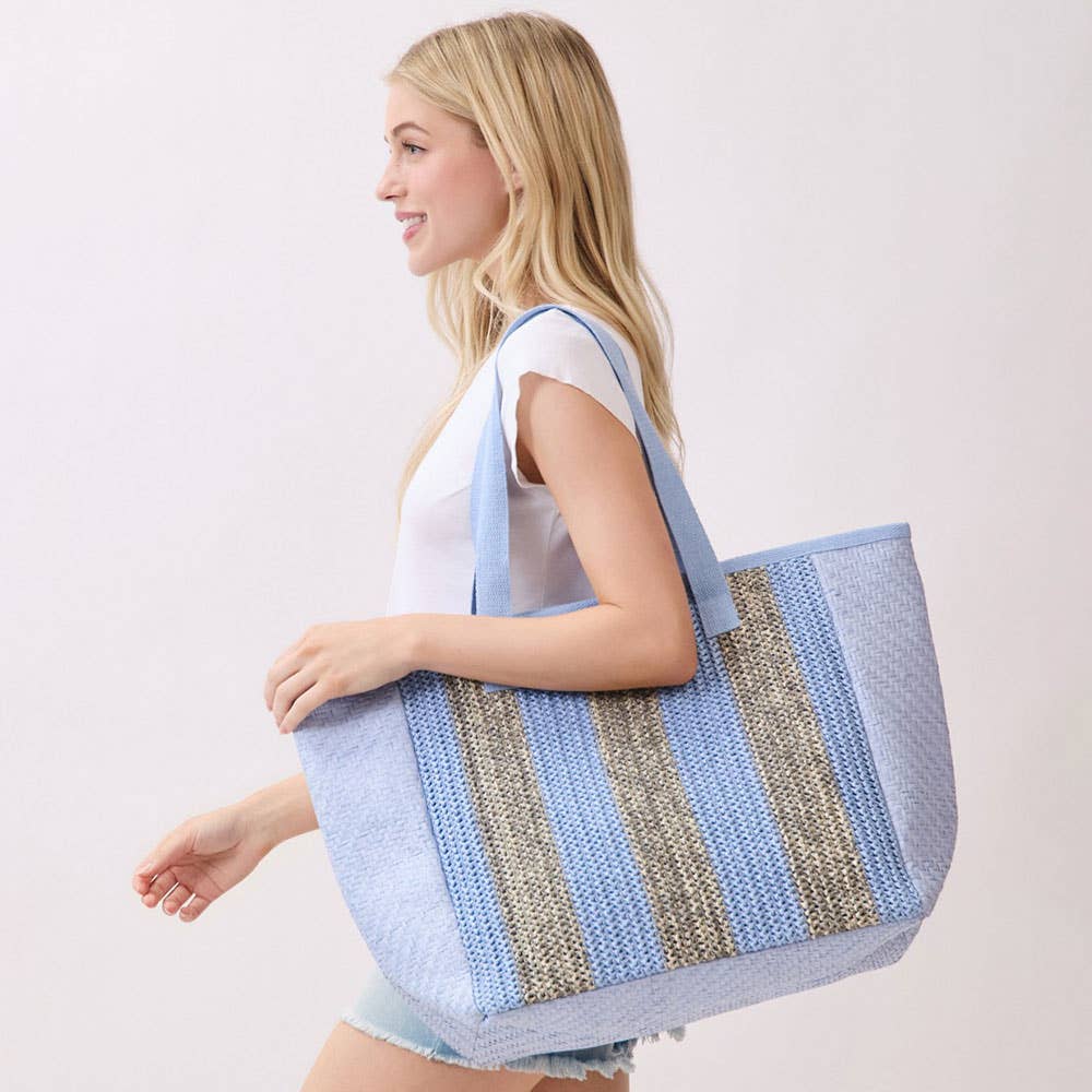 Sensibling Corp. - Nautical Stripe Tote Bag: Taupe