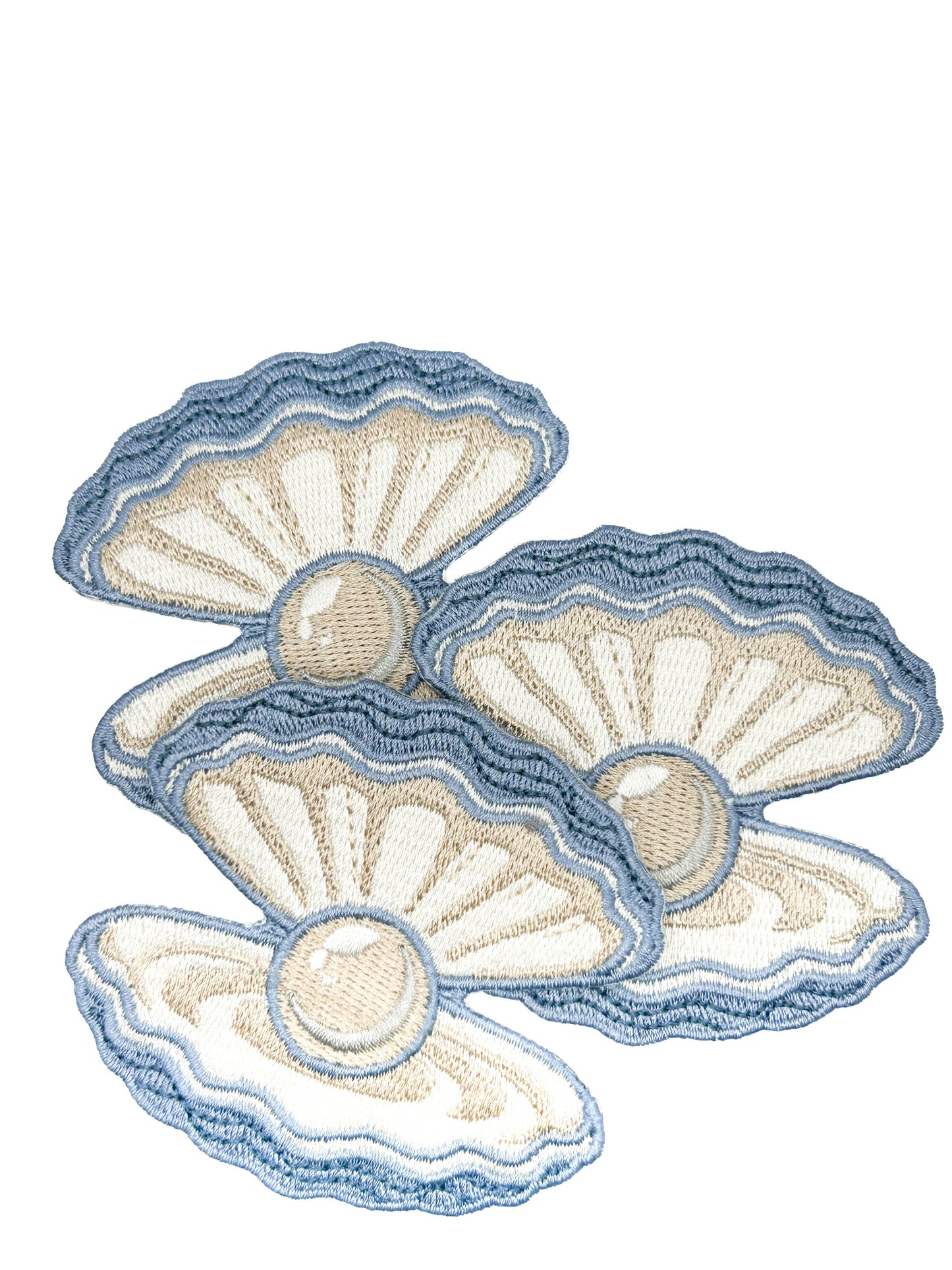 Field Trip Threads - Pearl Oyster Embroidered Patch Coastal Shell Patch Nautical