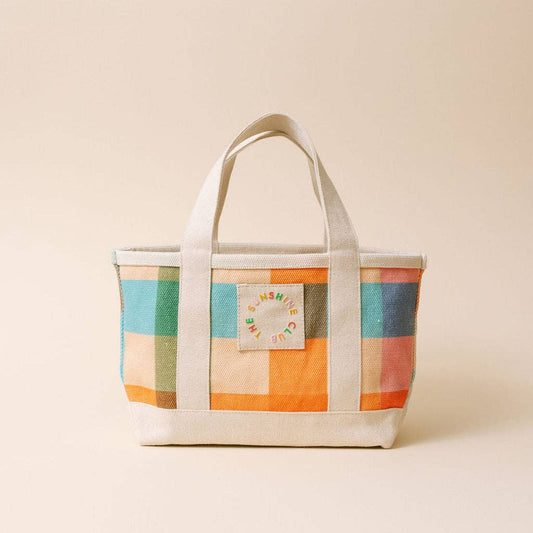 Sunshine Tienda - Mini Rainbow Plaid Canvas Tote