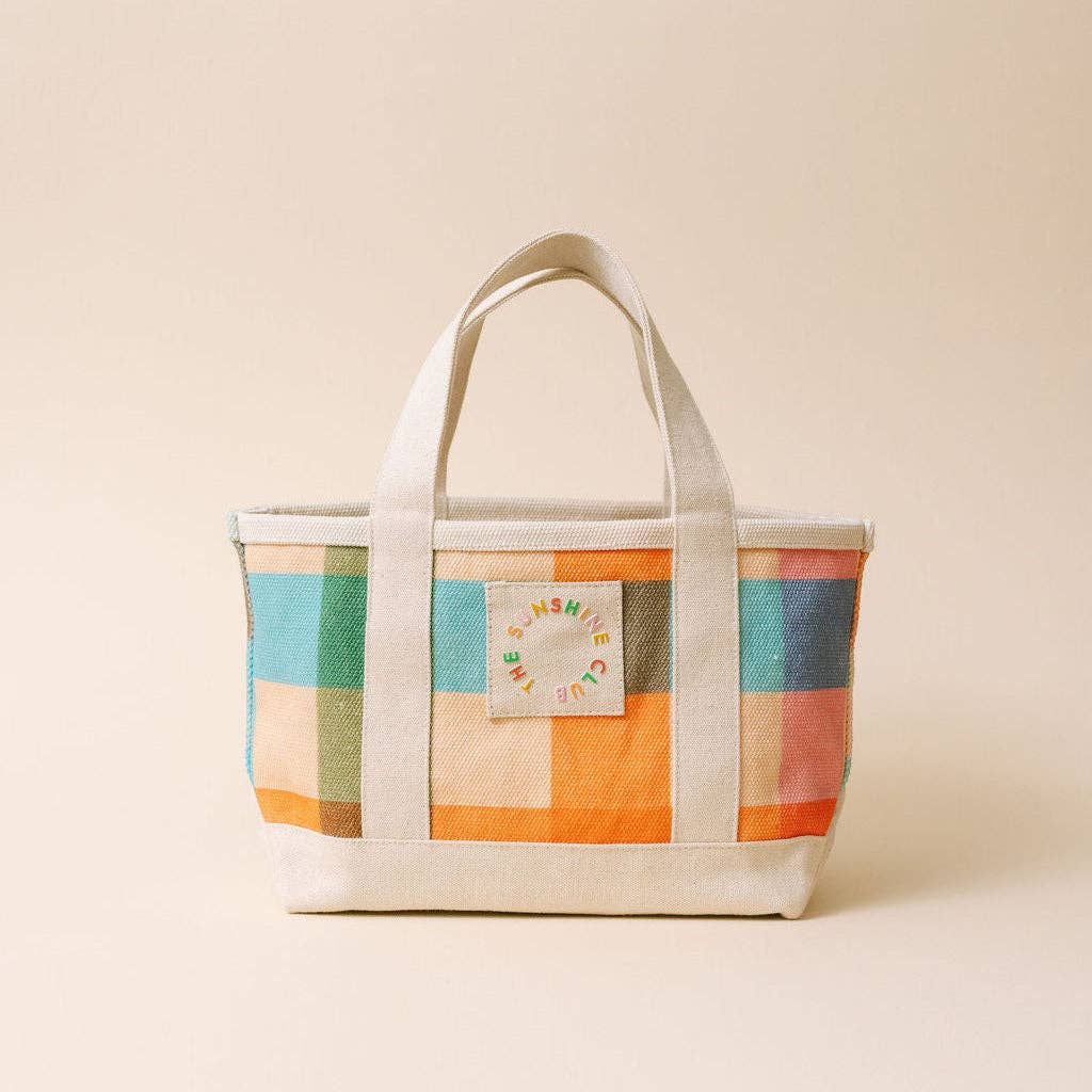 Sunshine Tienda - Mini Rainbow Plaid Canvas Tote