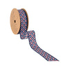 LA Ribbons Wholesale - 1 1/2" Wired Ribbon | Patriotic Diamond Stars/Plaid | 10 Yard Roll