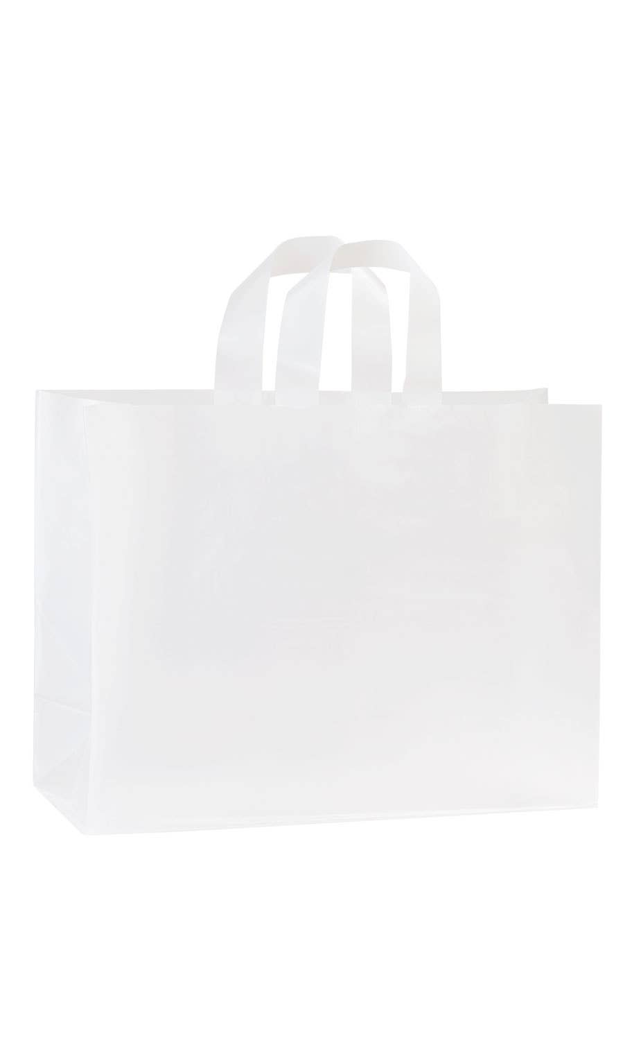 Store Supply Warehouse - Frosted Retail Shopping Bags: Clear / Case of 100 / Medium