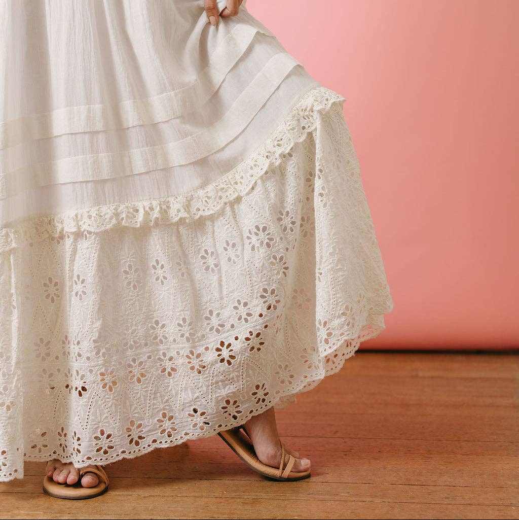 Sunshine Tienda - Ivory Eyelet Charlotte Dress: S