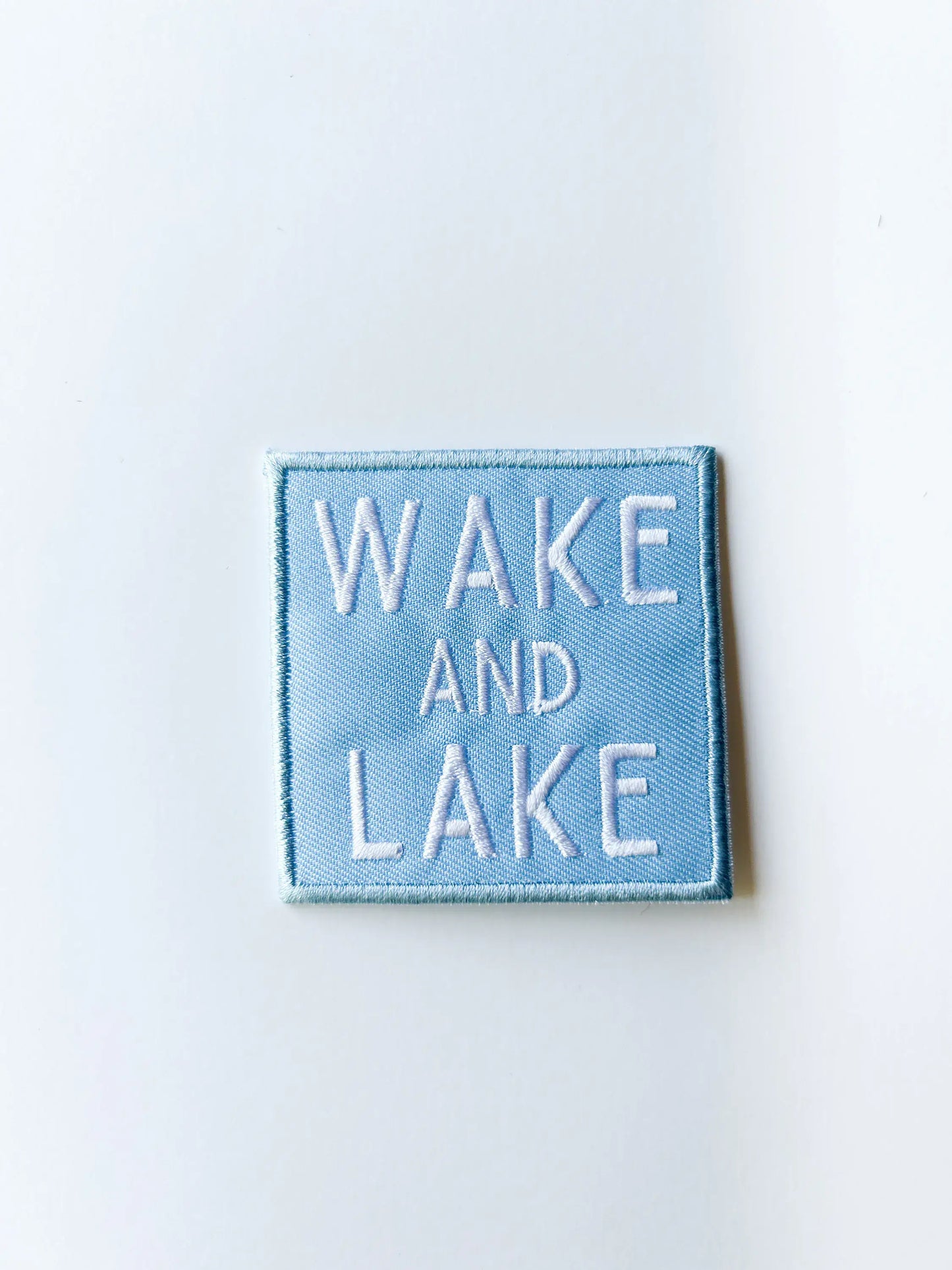 Field Trip Threads - Wake and Lake Light Blue Embroidered Iron On Patch